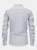 Long Sleeve Checkered Shirt with Buttons