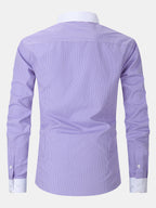 Dress Shirt with Striped Contrast Collar