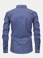 Long Sleeve Striped Shirt with Buttons