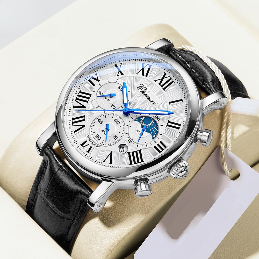 Luxury Leather Strap Quartz Watch™ - Olsen & Olsen