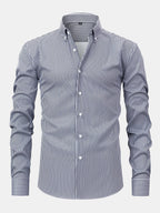 Long Sleeve Striped Shirt with Buttons