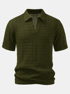 V-Neck Polo Shirt with Hook