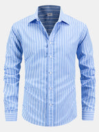 Long Sleeve Striped Button-Up Shirt