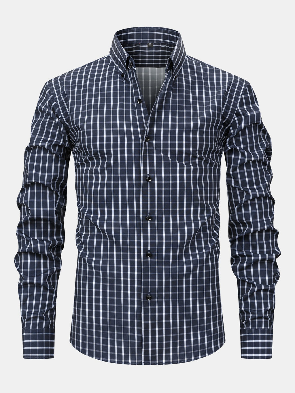 Long Sleeve Checkered Shirt with Buttons
