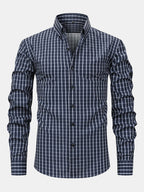 Long Sleeve Checkered Shirt with Buttons