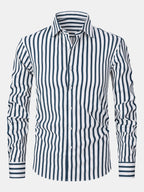 Long Sleeve Striped Shirt with Buttons