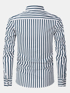 Long Sleeve Striped Shirt with Buttons