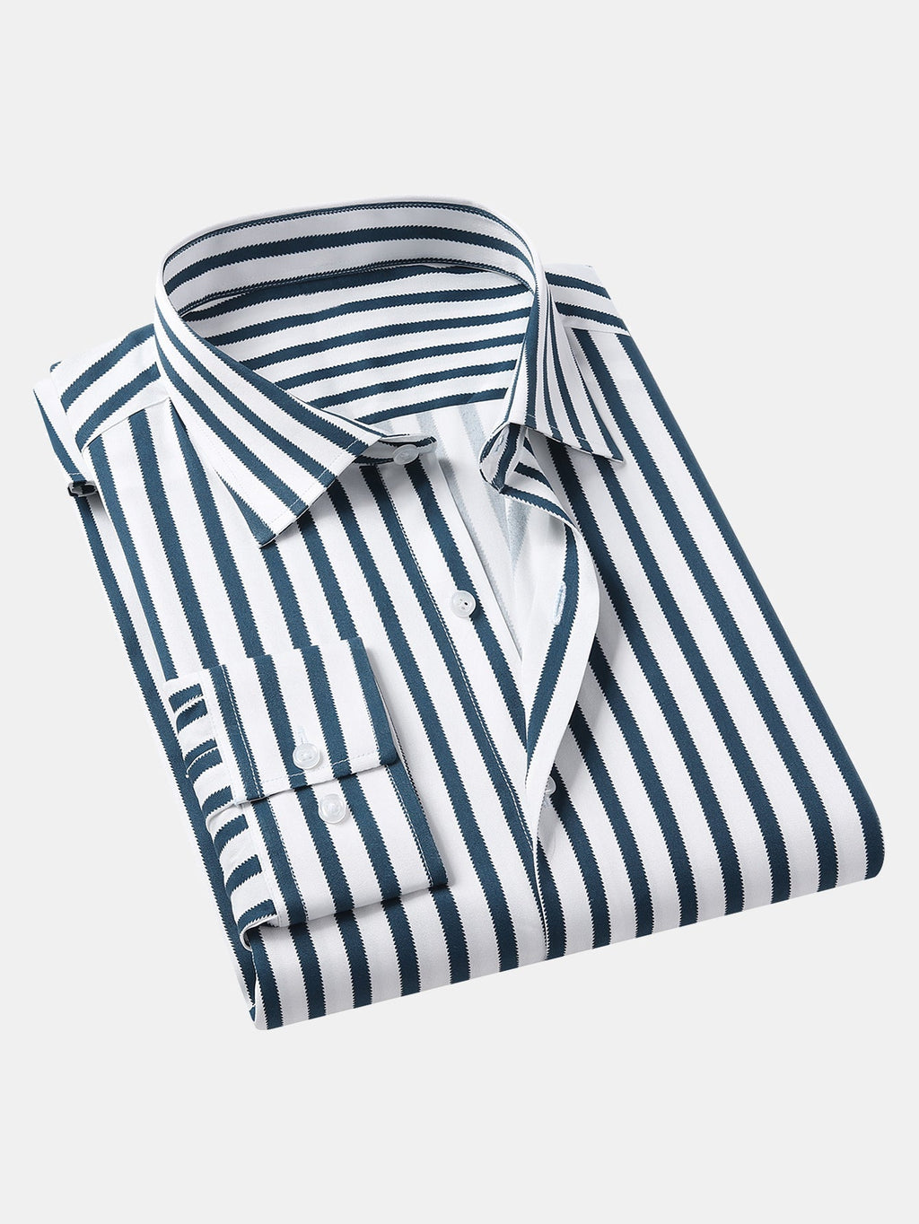 Long Sleeve Striped Shirt with Buttons