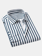 Long Sleeve Striped Shirt with Buttons