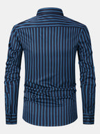 Long Sleeve Striped Shirt with Buttons