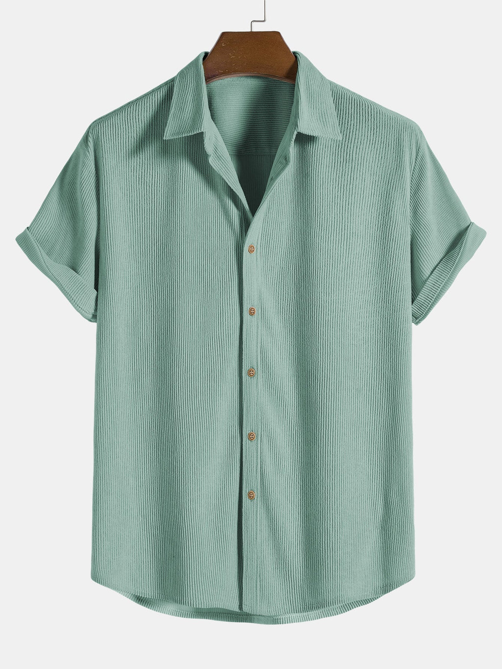 Corduroy Button Short Sleeve Shirt