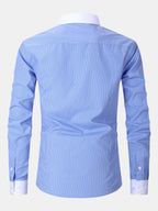 Dress Shirt with Striped Contrast Collar