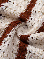 Striped Eyelet Knit Shirt