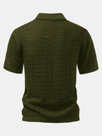 V-Neck Polo Shirt with Hook