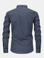 Long Sleeve Checkered Shirt with Buttons