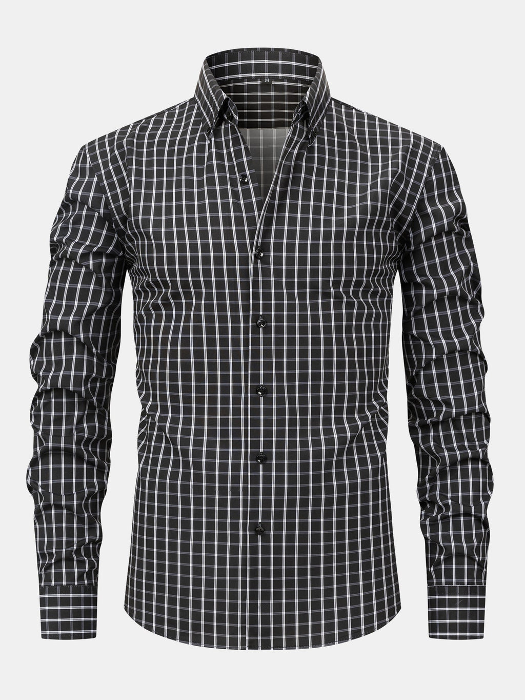 Long Sleeve Checkered Shirt with Buttons