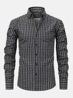Long Sleeve Checkered Shirt with Buttons