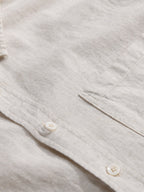 Long Sleeve Linen and Cotton Shirt with Pocket