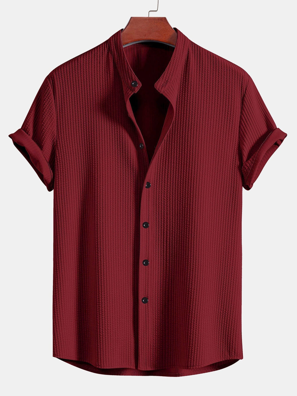 Muscle Ribbed Support Collar Shirt