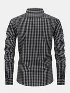 Long Sleeve Checkered Shirt with Buttons