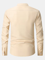 Textured Long Sleeve Turtleneck Shirt