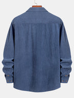 Long Sleeve Corduroy Shirt with Pocket and Buttons