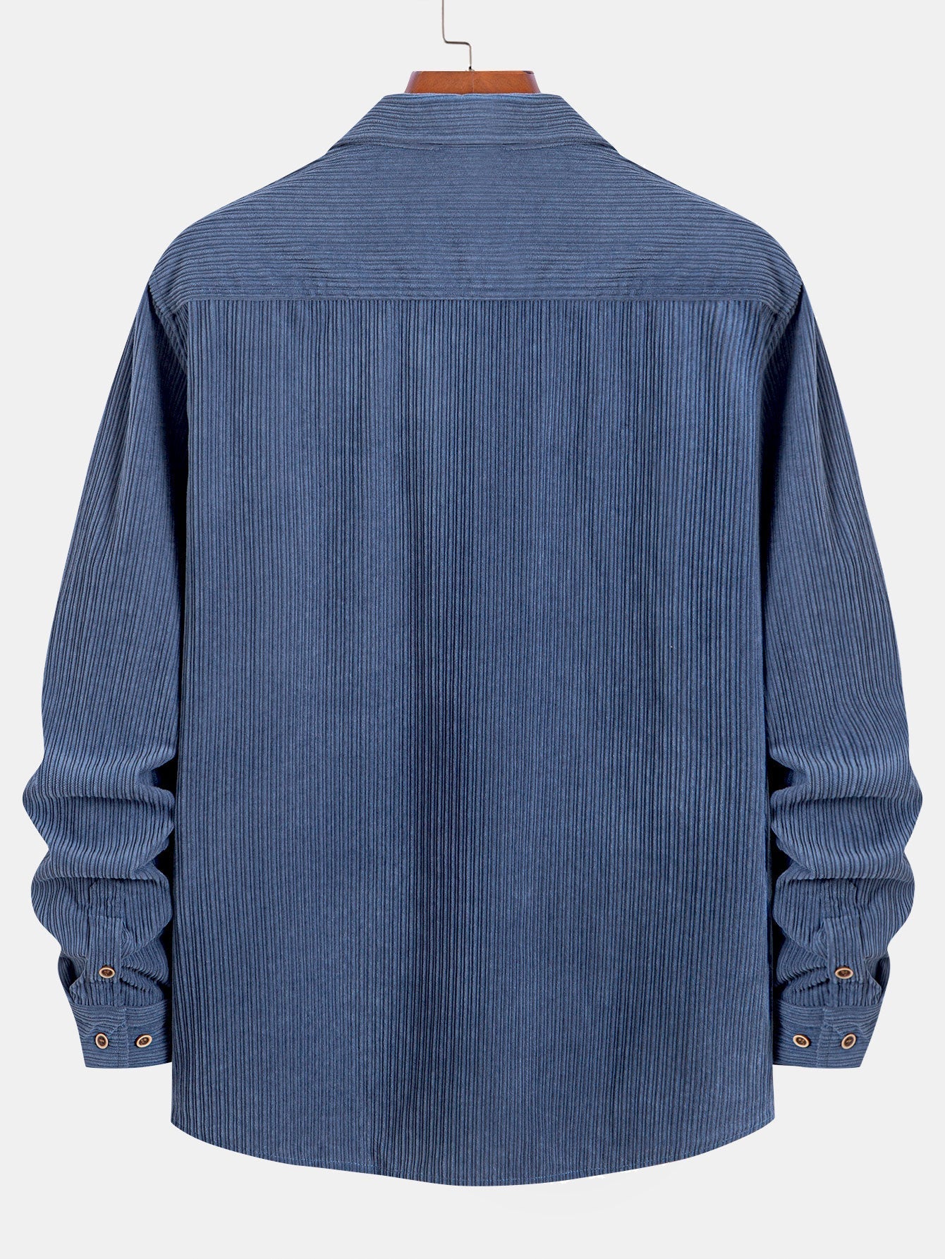 Long Sleeve Corduroy Shirt with Pocket and Buttons
