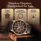 Elegant Quartz Watch with Leather Strap™ by Olsen & Olsen