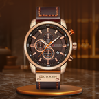 Elegant Quartz Watch with Leather Strap™ by Olsen & Olsen