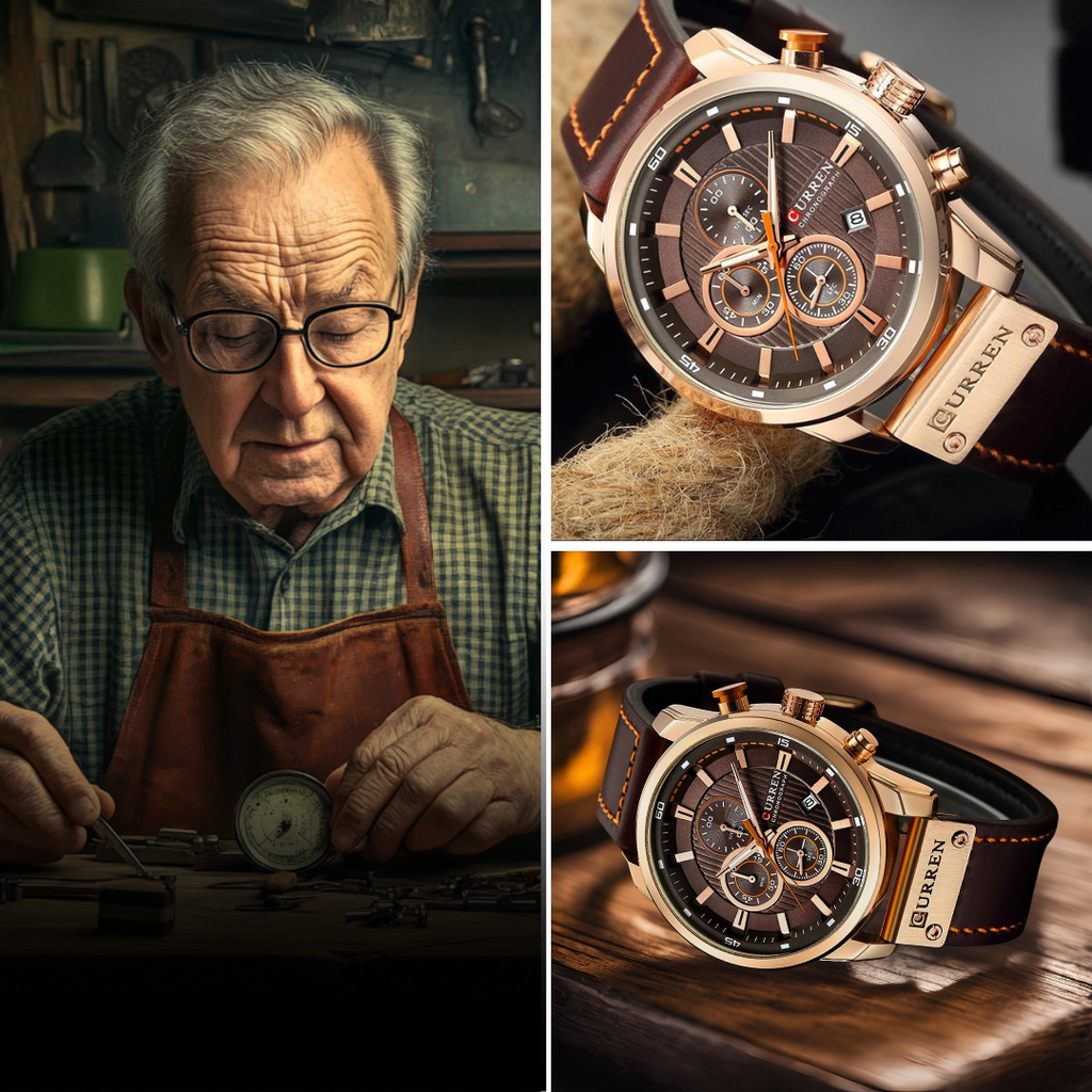 Elegant Quartz Watch with Leather Strap™ by Olsen & Olsen