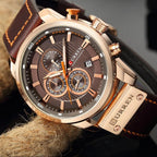 Elegant Quartz Watch with Leather Strap™ by Olsen & Olsen