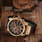 Elegant Quartz Watch with Leather Strap™ by Olsen & Olsen