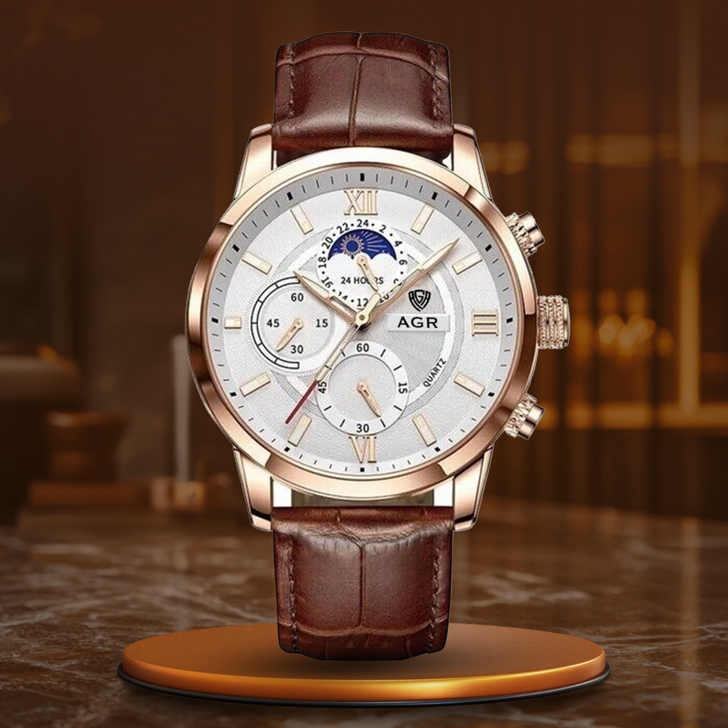 Luxury Leather Quartz Watch™ - Olsen & Olsen