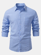 Striped Button-Up Seersucker Shirt