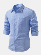 Striped Button-Up Seersucker Shirt