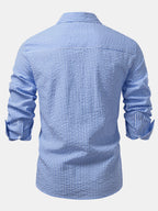 Striped Button-Up Seersucker Shirt