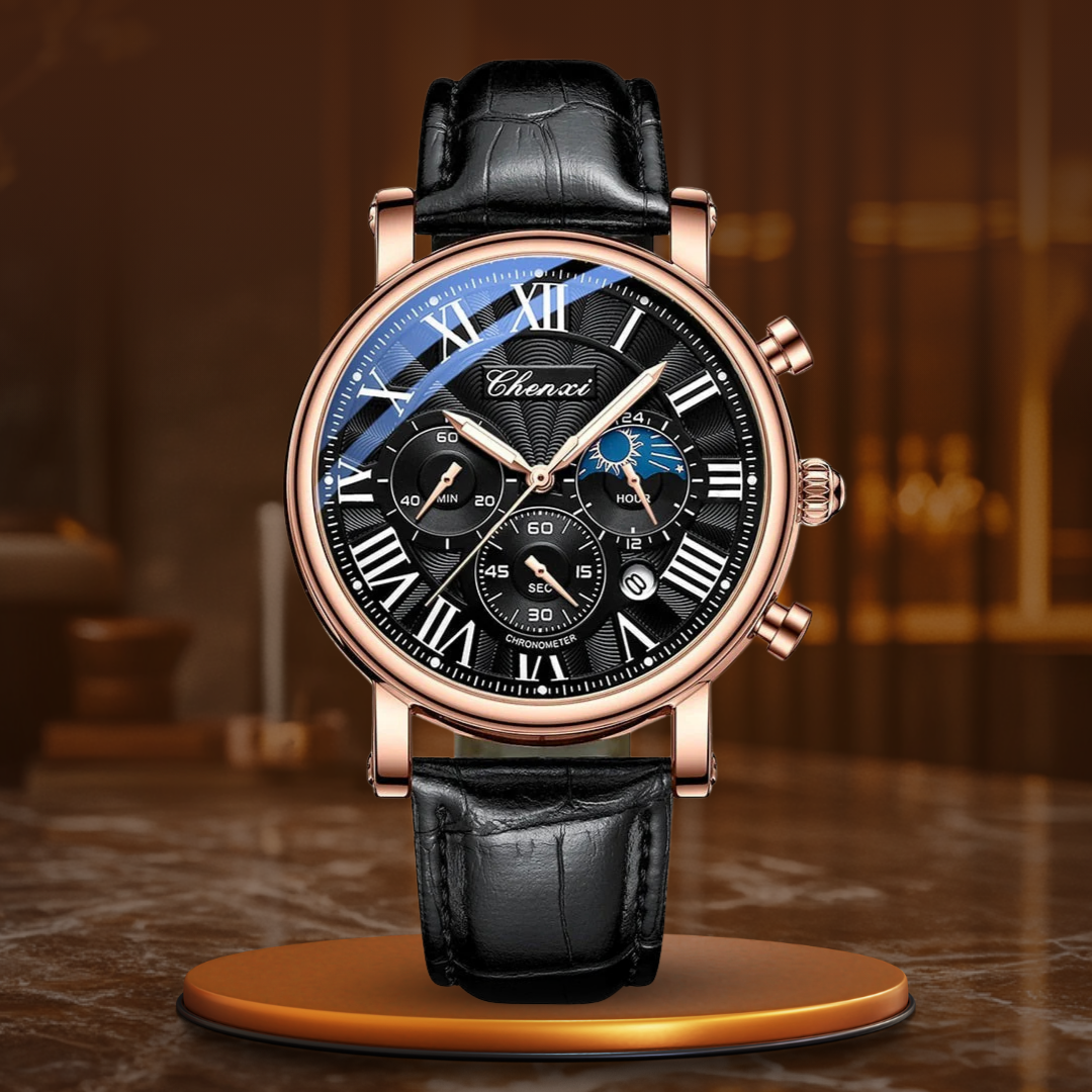 Luxury Leather Strap Quartz Watch™ - Olsen & Olsen