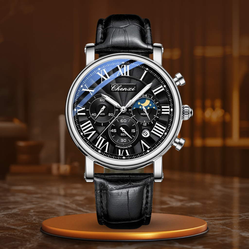 Luxury Leather Strap Quartz Watch™ - Olsen & Olsen