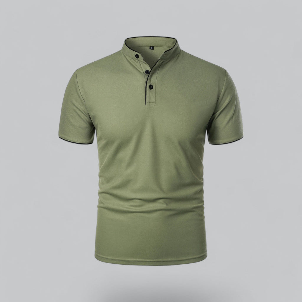Arthur | Collarless Polo Shirt