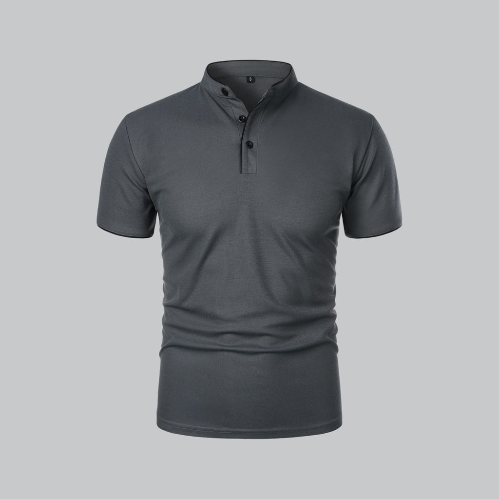 Arthur | Collarless Polo Shirt