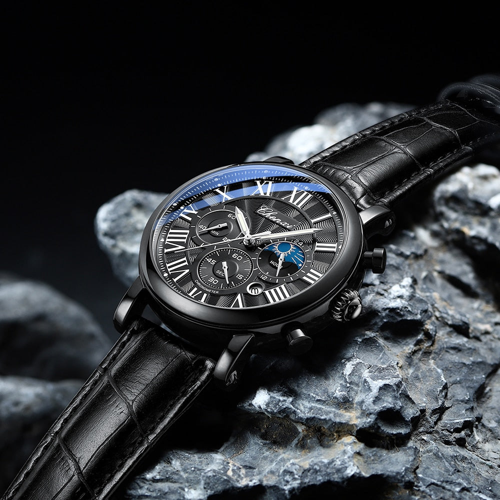 Luxury Leather Strap Quartz Watch™ - Olsen & Olsen
