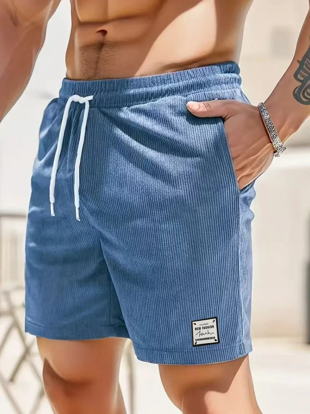 Jean et Marcel™ | Elegant Men's Shorts with Subtle Stripes