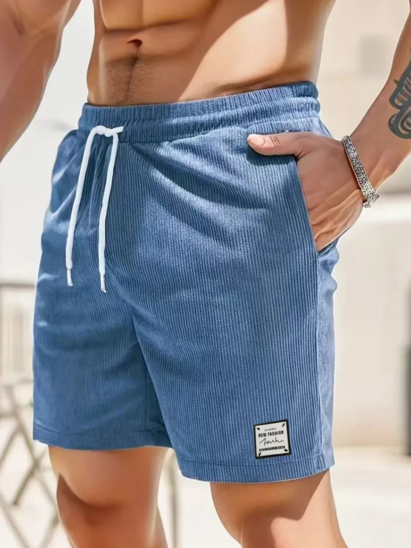 Jean et Marcel™ | Elegant Men's Shorts with Subtle Stripes