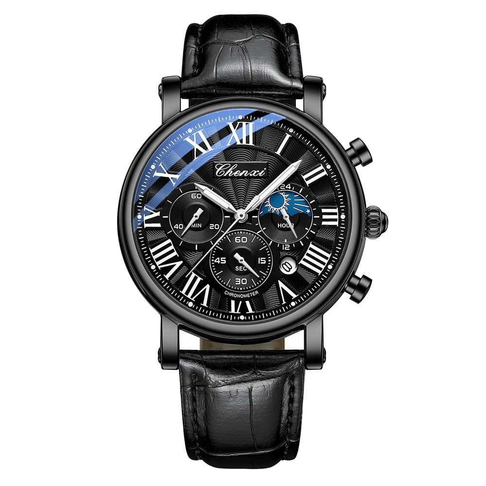 Luxury Leather Strap Quartz Watch™ - Olsen & Olsen