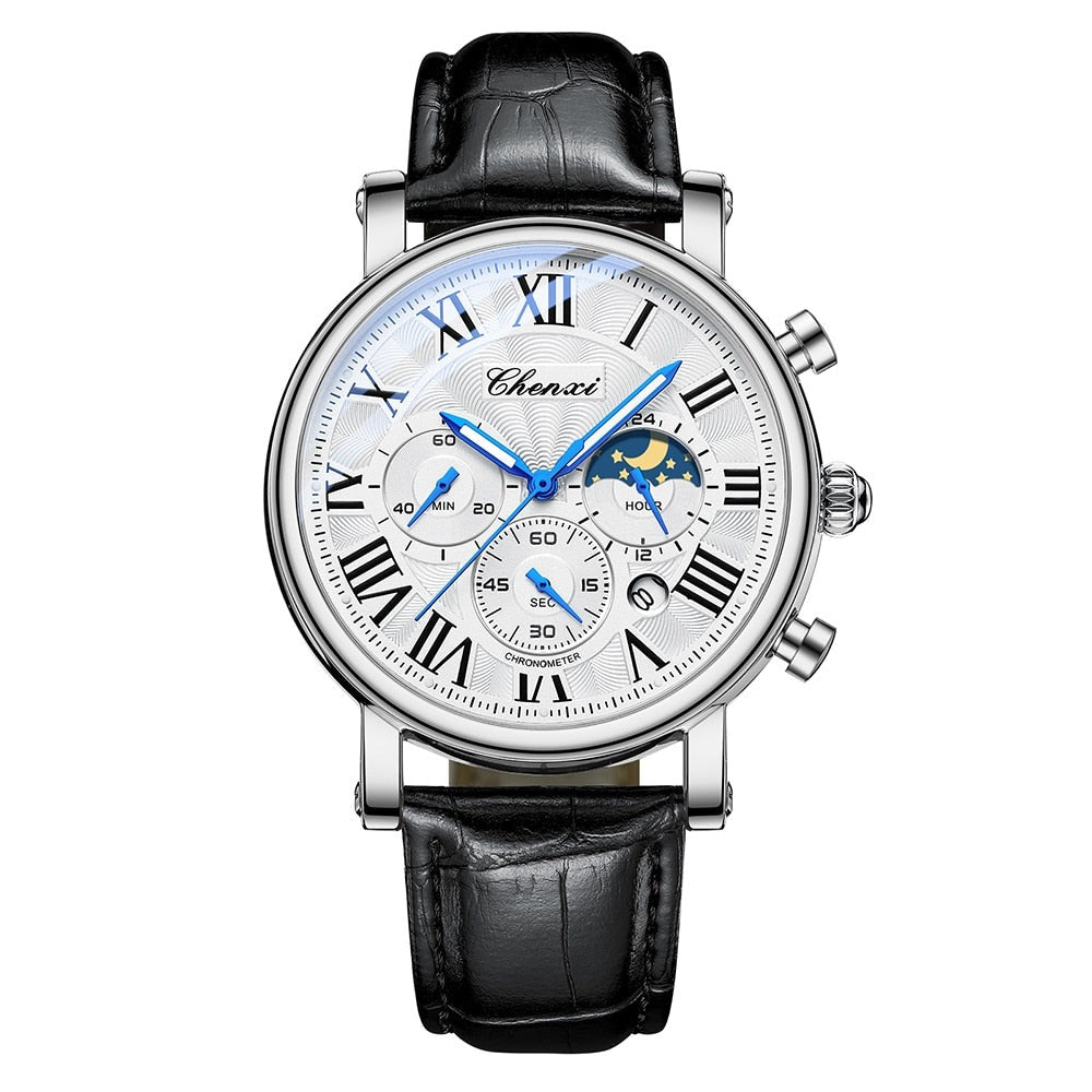 Luxury Leather Strap Quartz Watch™ - Olsen & Olsen