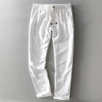 Harrington 100% Linen Trousers with Easy Waist Comfort