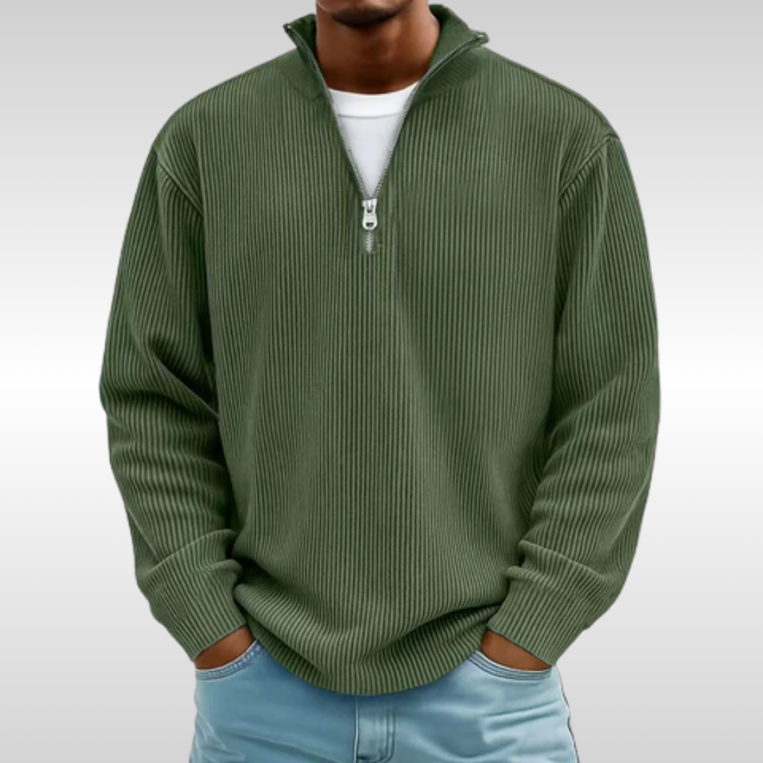 TRISTAN RIBBED ZIP PULLOVER | EFFORTLESS STYLE AND EASY COMFORT