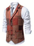 Matt | Patchwork Tweed Waistcoat with Herringbone Pattern