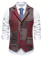 Matt | Patchwork Tweed Waistcoat with Herringbone Pattern