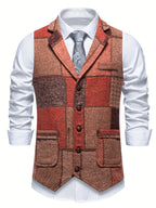 Matt | Patchwork Tweed Waistcoat with Herringbone Pattern